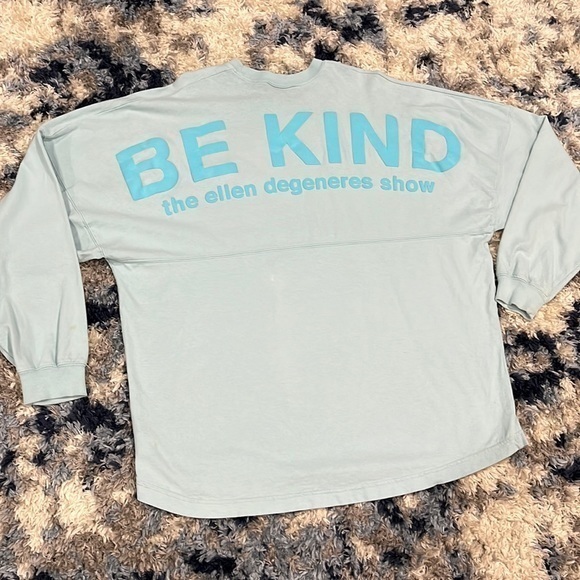 Tops - Spirit jersey Ellen DeGeneres show the kind  oversized large, women’s light blue